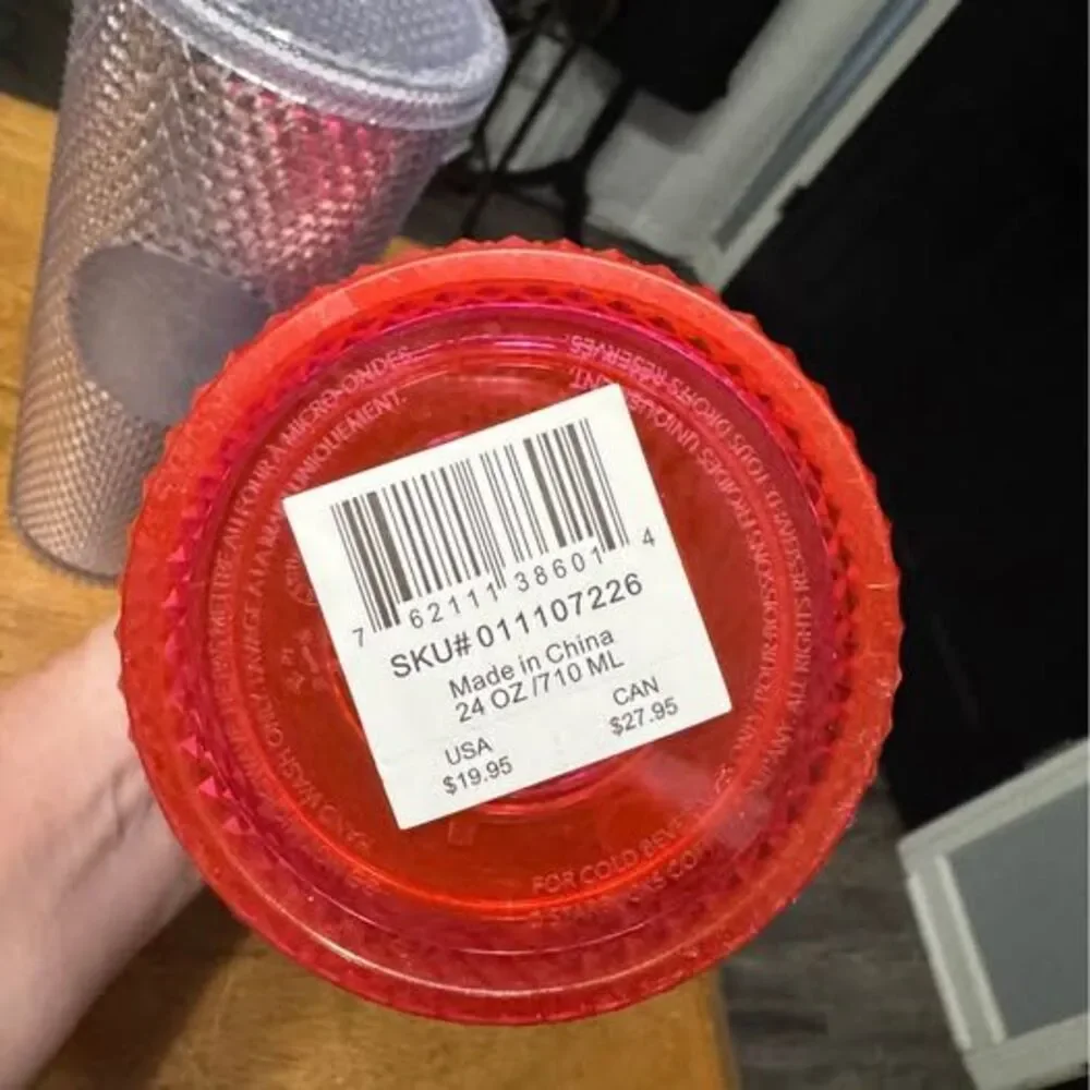 Starbucks Studded Cold Cup Tumbler red and clear/silver -Set of 2